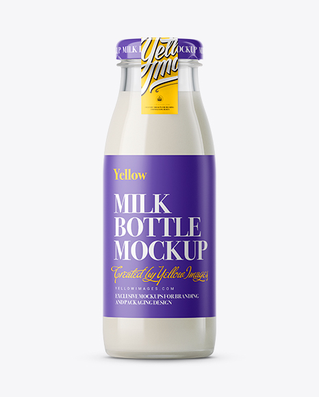 Glass Milk Bottle With A Tag Mockup Packaging Mockups 3d Logo Mockups Free Download