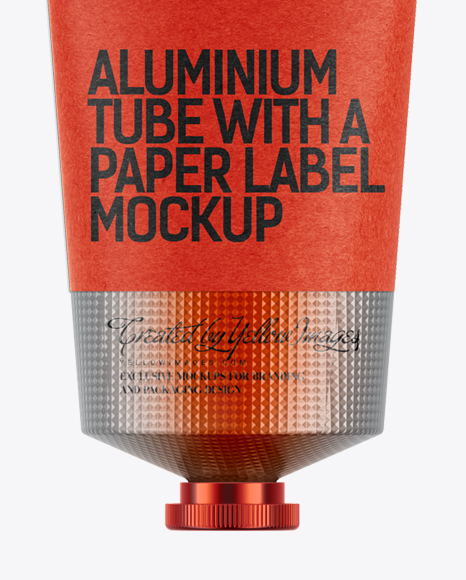 Download Aluminium Tube with a Paper Label Mockup in Tube Mockups ...