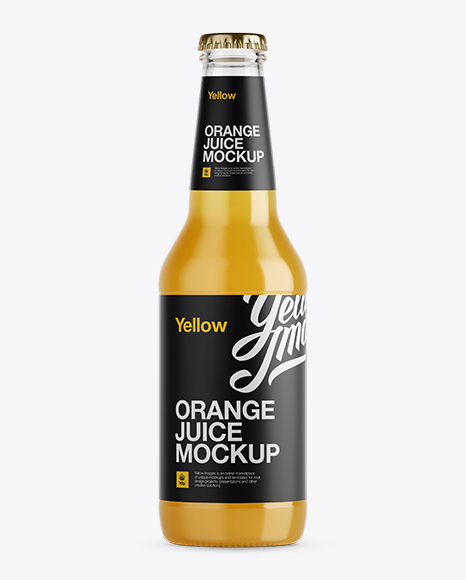 330ml Orange Juice Bottle PSD Mockup