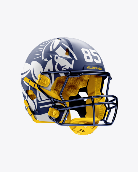 Download Matte American Football Helmet Mockup - Halfside View in Apparel Mockups on Yellow Images Object ...