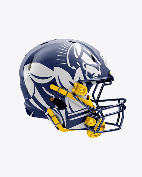 Download Matte American Football Helmet Mockup - Right View in Apparel Mockups on Yellow Images Object ...