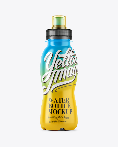 330ml White Pet Bottle W Transparent Cap Premium Free Mockup