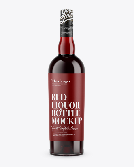 Download Red Glass Liquor Bottle Psd Mockup Front View Mockup Rompi Psd Yellowimages Mockups
