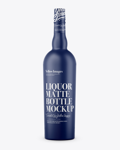 Matte Liquor Bottle Mockup - Front View Matte Liquor Bottle Mockup - Front View