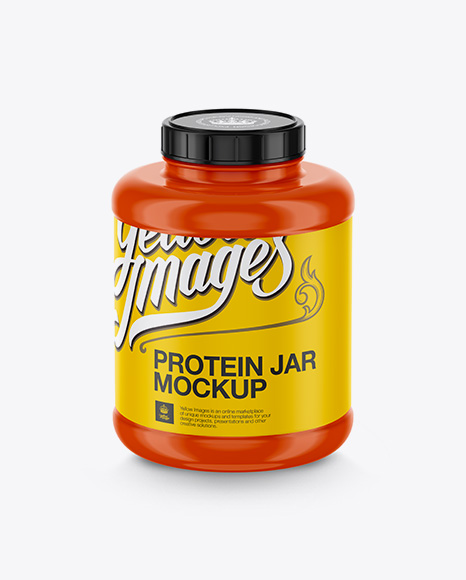 Download Glossy Protein Jar Psd Mockup High Angle Shot Free 751475 Psd Mockup Templates Creative Best Design For Download Yellowimages Mockups
