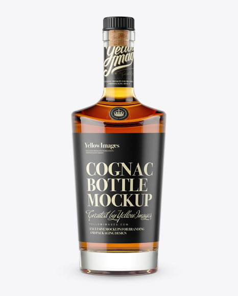 Cognac Bottle PSD Mockup Front View