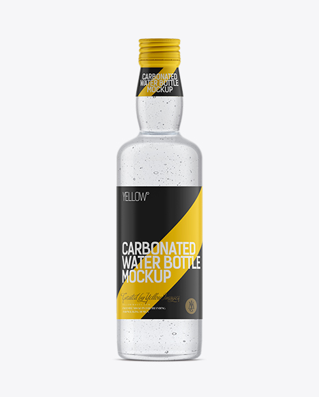 350ml Fizzy Water Bottle with a Screw Cap PSD Mockup