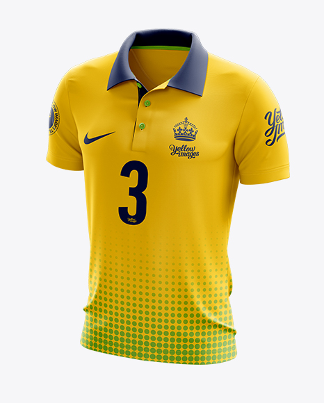 Download Soccer Polo T Shirt Psd Mockup Halfside View Free Psd Mockup Mobile Design Yellowimages Mockups