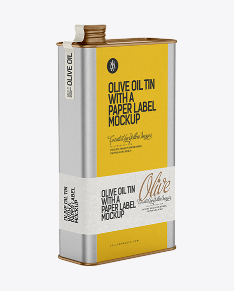 Download Olive Oil Tin With A Paper Label Psd Mockup Psd Templates Ecommerce Yellowimages Mockups