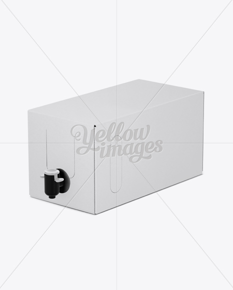 Download White Paper Wine Box with a Tap - 25° Angle Front View ... Yellowimages Mockups