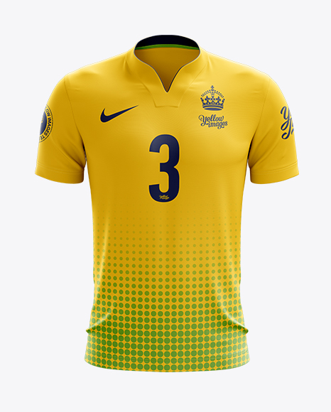 Download Soccer Jersey Mockup - Front View in Apparel Mockups on Yellow Images Object Mockups