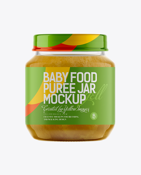 Download Baby Food Apple Puree Jar Mockup Front View Baby Food Vegetable Puree Jar Mockup Front View PSD Mockup Templates
