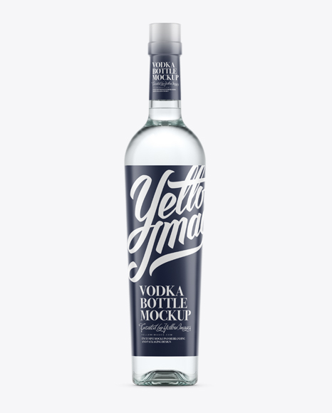 Free Glass Bottle for Vodka Mockup - Front View