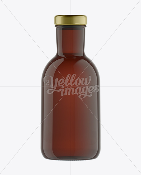 Download Amber Glass Soft Drink Bottle with Paper Label Mockup in ... Yellowimages Mockups