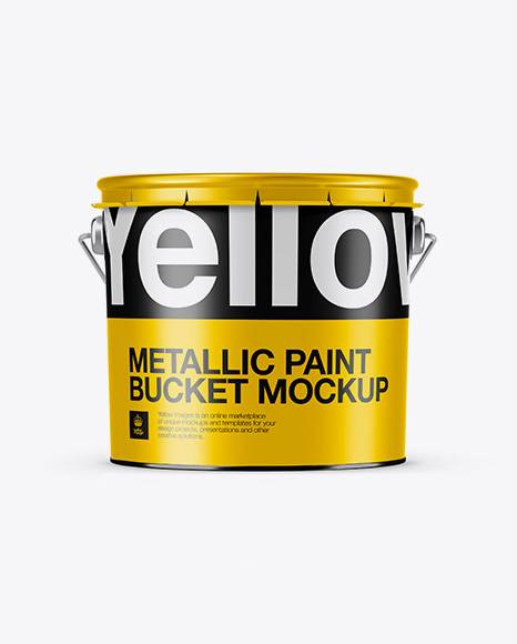 3l Metallic Paint Bucket Mockup Front View Eye Level Shot Packaging Mockups Free High Resolution Mockup Templates