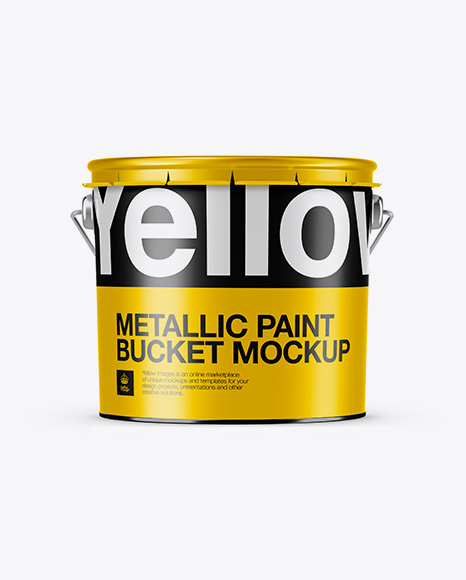 Download 3l Metallic Paint Bucket Mockup Front View Eye Level Shot Packaging Mockups Mockups Design Tool PSD Mockup Templates