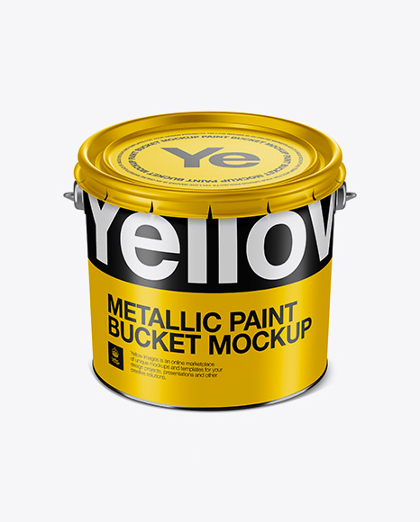 Download 3l Metallic Paint Bucket Mockup Front View High Angle Shot Packaging Mockups Download Mockups Free Design Resources Yellowimages Mockups