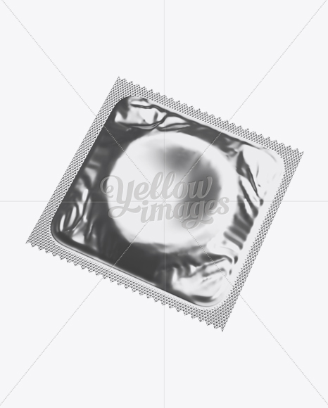 Download Square Metallic Condom Sachet - Halfside View in Sachet ... Yellowimages Mockups