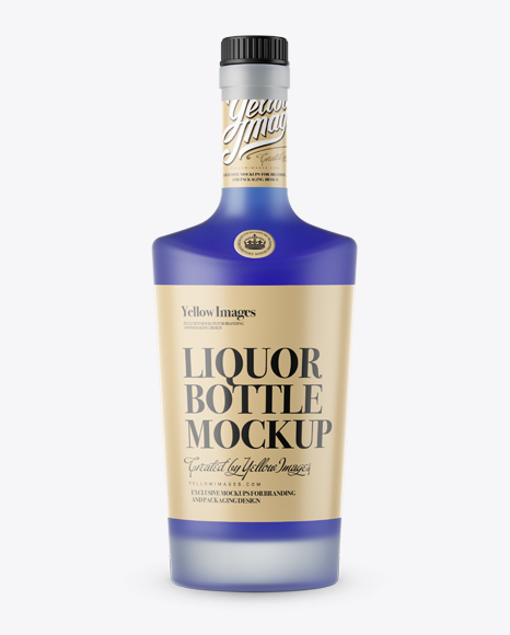 Download Frosted Bottle With Blue Liquor Psd Mockup Front View Free Downloads 27213 Photoshop Psd Mockups PSD Mockup Templates