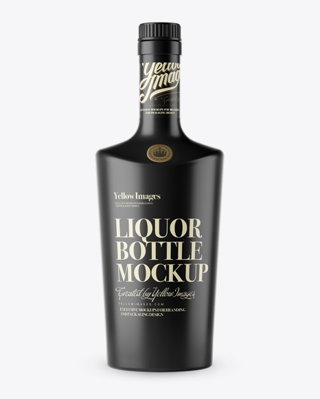 Glass Liquor Bottle W/ Bung Mockup - Front View Glass Liquor Bottle W/ Bung Mockup - Front View