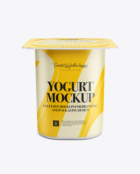 Download Yogurt Packaging Mockup in Pot & Tub Mockups on Yellow ...