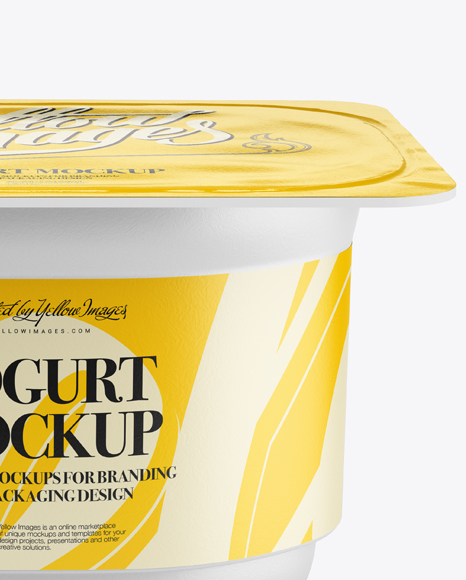 Download Yogurt Packaging Mockup in Pot & Tub Mockups on Yellow Images Object Mockups
