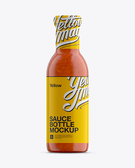 Download Hot Chilli Sauce Bottle W/ Shrink Band Mockup - Mockup Generator