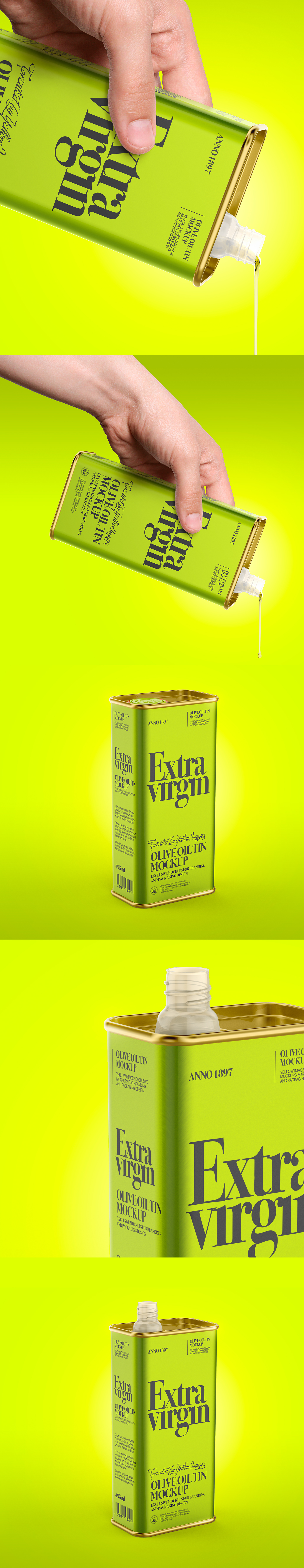 Download Olive Oil Tin Can Mockup in Packaging Mockups on Yellow ...