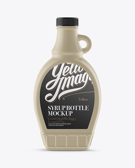 Ceramic Bottle with Maple Syrup PSD Mockup