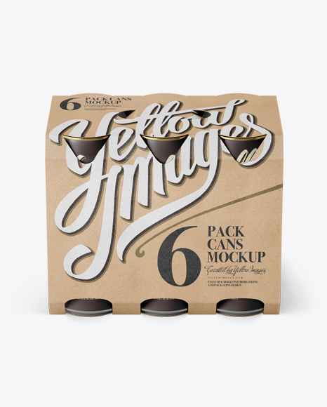 Download Kraft Paper 6 Pack Cans Carrier Psd Mockup Front View High Angle Shot T Shirt Box Packaging Mockup Free Psd Design