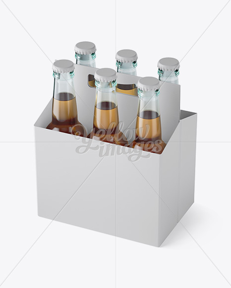 Download White Paper 6 Pack Beer Bottle Carrier Mockup - 3/4 View ...