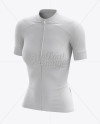 Women's Cycling Jersey Mockup - Halfside View in Apparel Mockups on