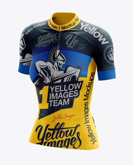 Download Women S Cycling Jersey Mockup Halfside View Object Mockups Shirt Mockup Free Download