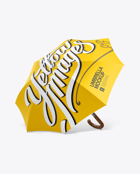 Download Glossy Umbrella Mockup - Open Umbrella Mockup - Front 3/4 ... PSD Mockup Templates