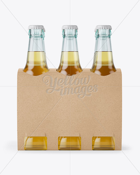 Download Kraft Paper 6 Pack Beer Bottle Carrier Mockup - Front View ...