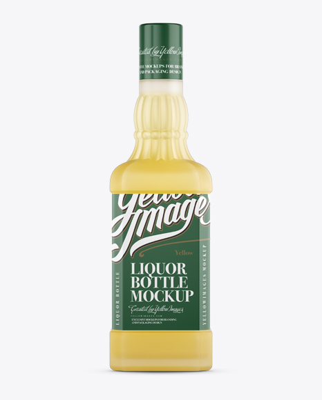 Frosted Glass Liquor Bottle PSD Mockup Front View