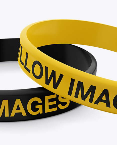 Download Silicone Wristbands Mockup in Apparel Mockups on Yellow ...