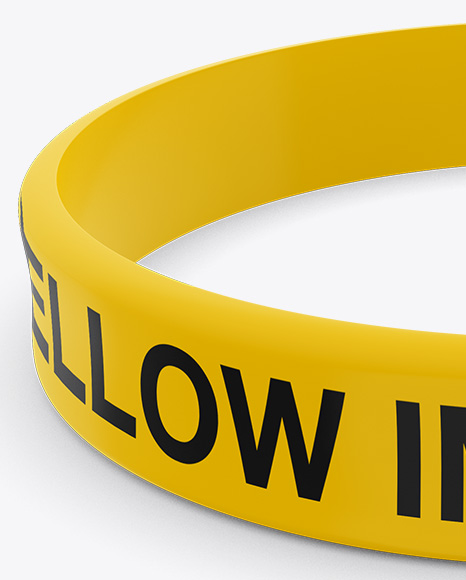 Download Silicone Wristband Mockup in Apparel Mockups on Yellow ...