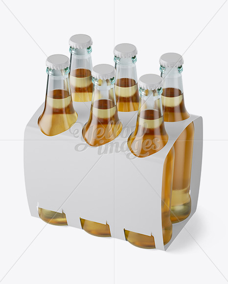 Download White Paper 6 Pack Beer Bottle Carrier Mockup - Halfside ... Yellowimages Mockups