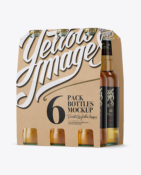 Download Kraft Paper 6 Pack Beer Bottle Carrier Mockup - Halfside ...