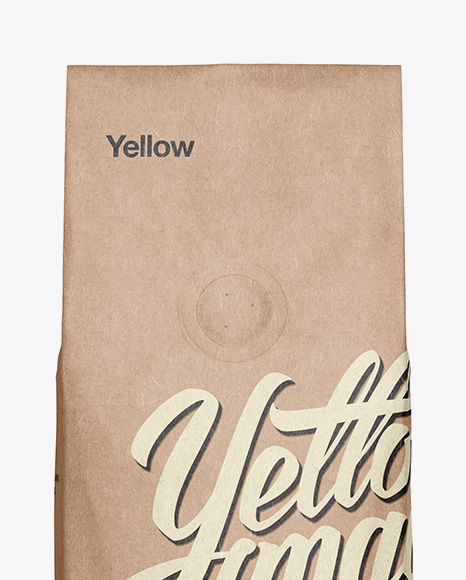 Download 250g Kraft Coffee Bag With Valve Mockup - Front View in ...