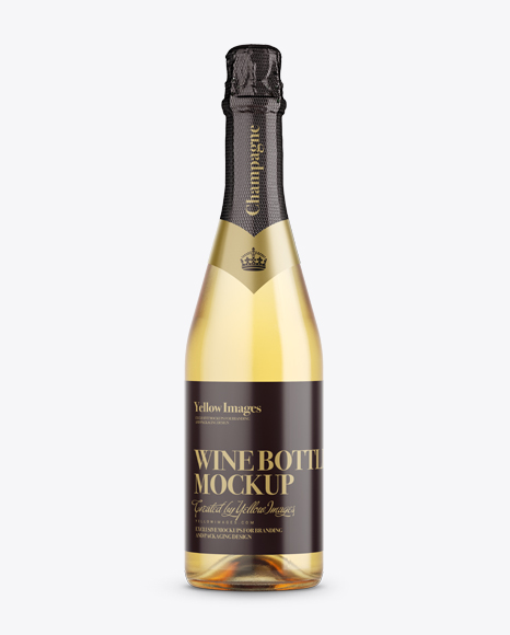 Download Download Champagne Bottle HQ Mockup - Front View Object ...