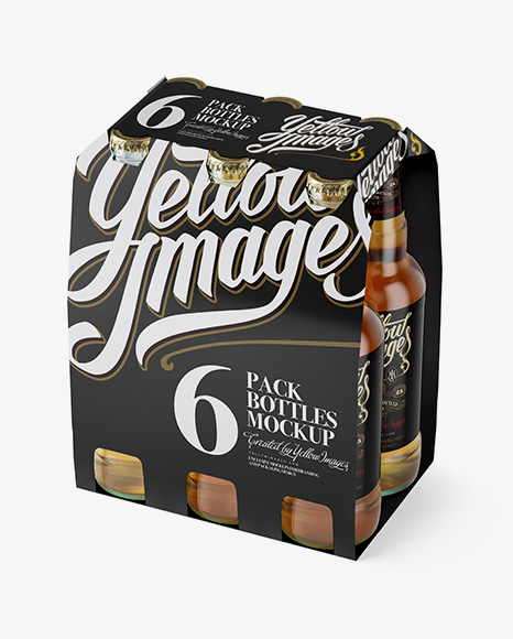 Download White Paper 6 Pack Beer Bottle Carrier Mockup - Halfside View (High-Angle Shot) in Bottle ...