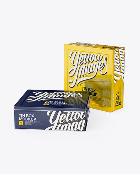 Download Download Two Metallic Tin Boxes Mockup Halfside View High Angle Shot Object Mockups Free Mockups Best Design Yellowimages Mockups