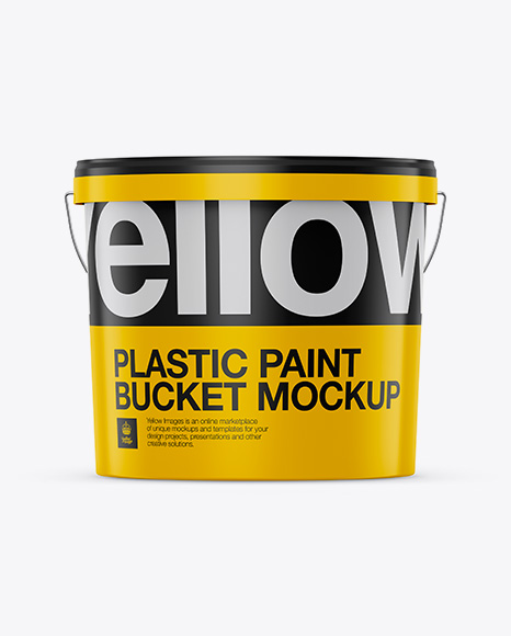 Plastic Paint Bucket Mockup Front View Packaging Mockups Get Quality Mockups Psd Png From Yellow Images