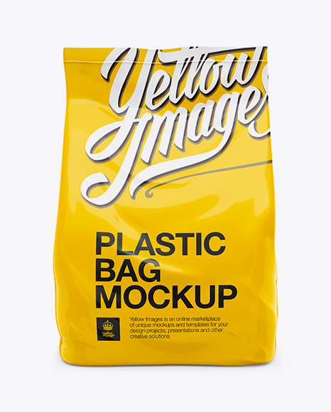 Plastic Soap Powder Bag Mockup in Bag & Sack Mockups on Yellow Images