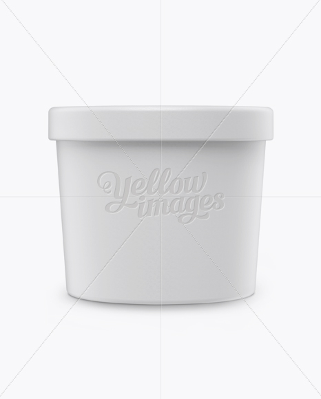 Ice Cream Cup Mockup - Front View in Cup & Bowl Mockups on Yellow
