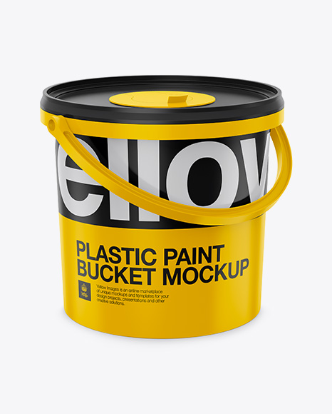 Plastic Bucket For Wipes PSD Mockup Halfside View