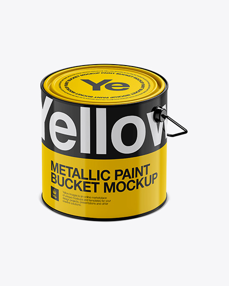 Download 3l Glossy Metallic Paint Bucket Mockup Halfside View High Angle Shot Packaging Mockups Vector Mockups Free Download Yellowimages Mockups
