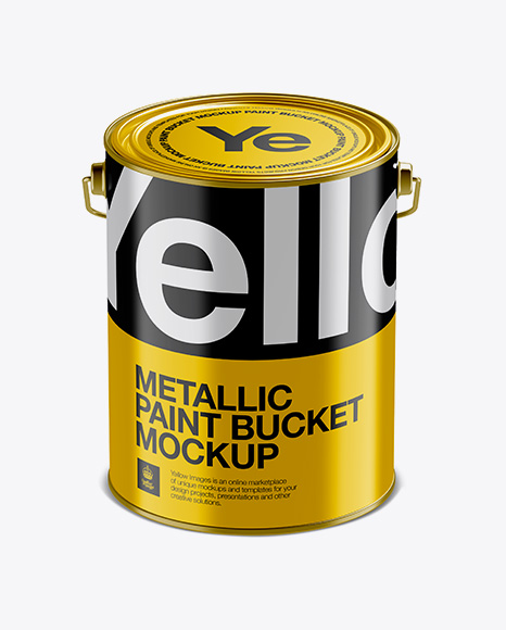 Download 5l Glossy Metallic Paint Bucket Mockup Front View High Angle Shot 5l Glossy Metallic Paint Bucket PSD Mockup Templates